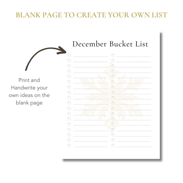 December Bucket List (Printable)