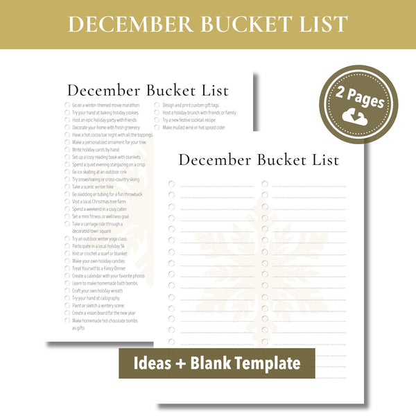 December Bucket List (Printable)