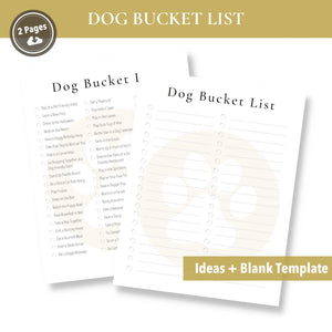 Dog Bucket List (Printable)