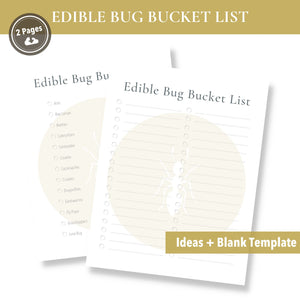 Edible Bug Bucket List (Printable)