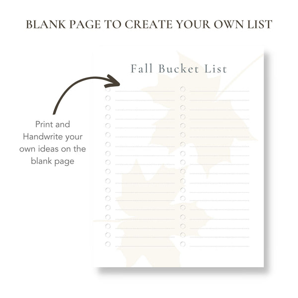 Fall Bucket List (Printable)