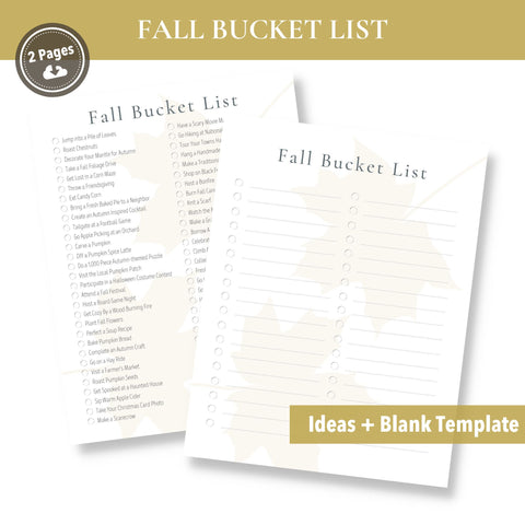Fall Bucket List (Printable)