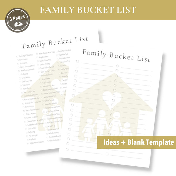 Family Bucket List (Printable)