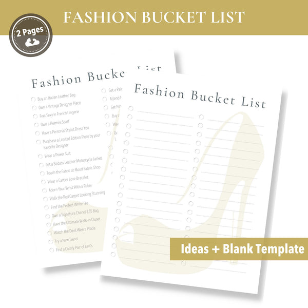 Fashion Bucket List (Printable)