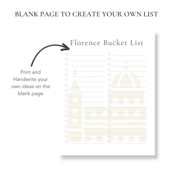 Florence Bucket List (Printable)