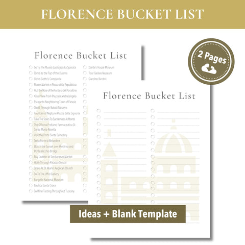 Florence Bucket List (Printable)