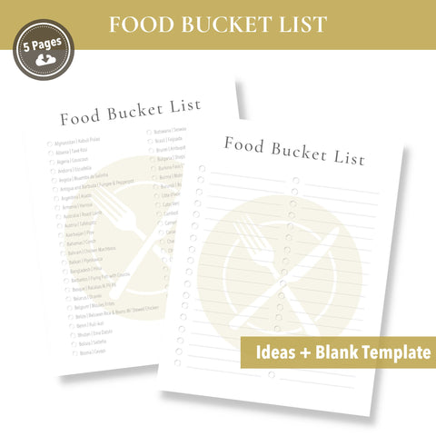 Food Bucket List (Printable)