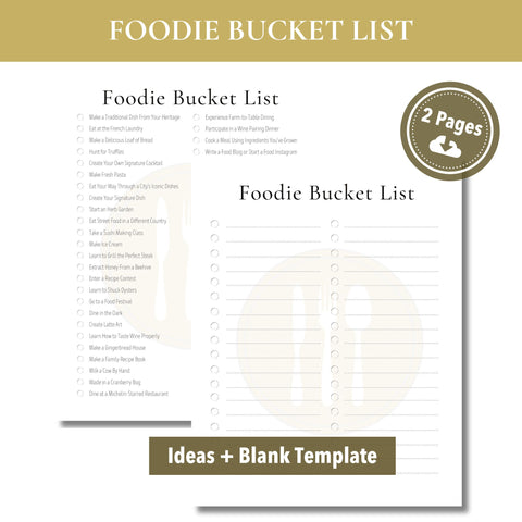 Foodie Bucket List (Printable)