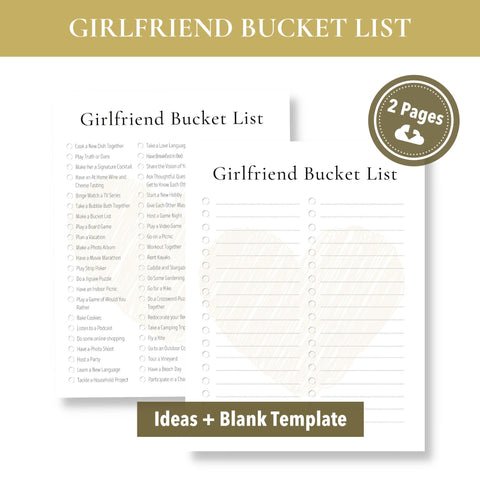 Girlfriend Bucket List (Printable)