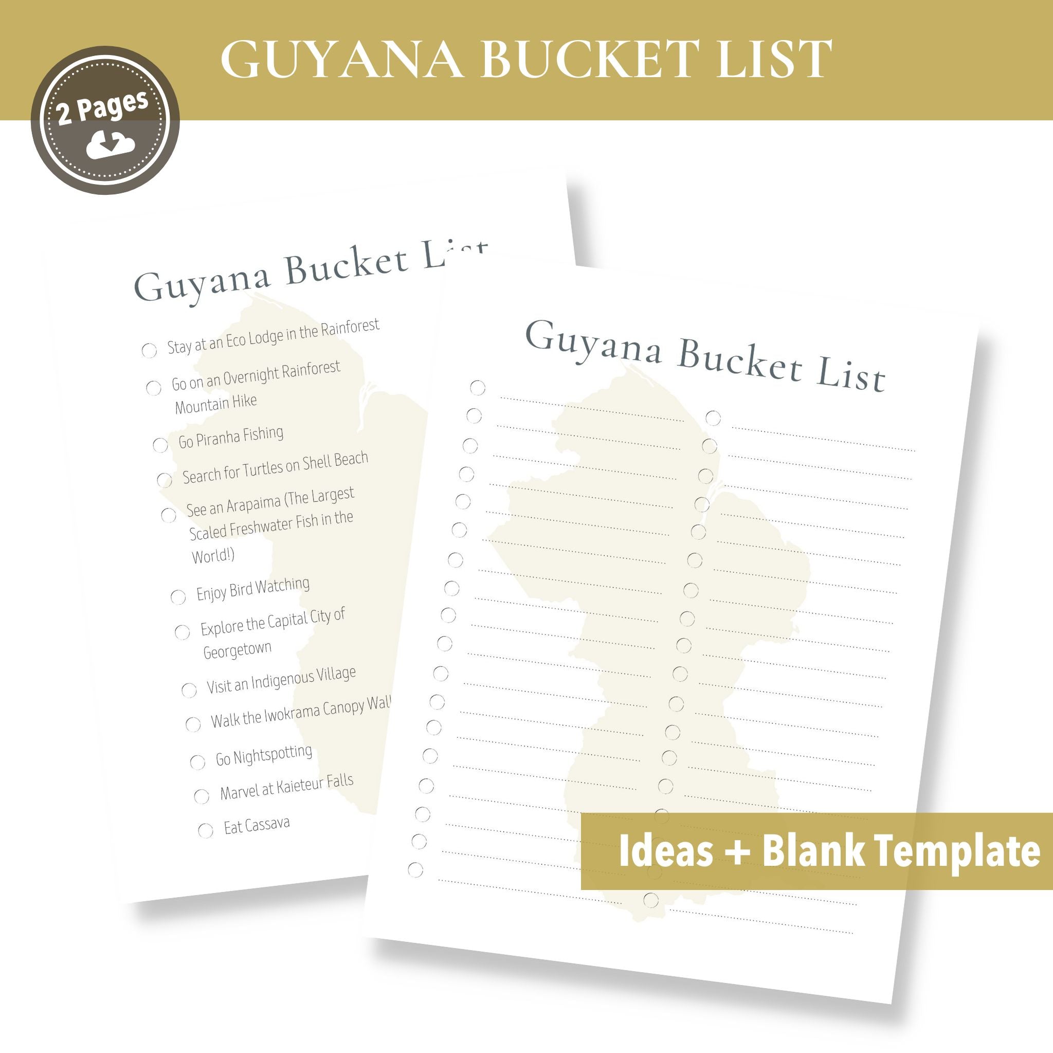 Guyana Bucket List (Printable)