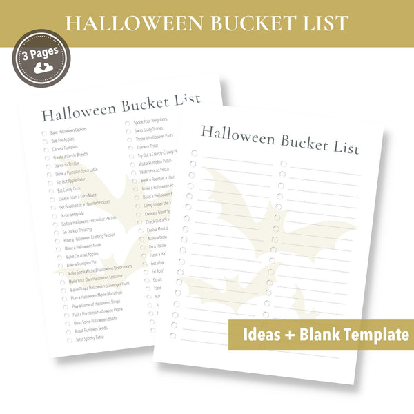 Halloween Bucket List (Printable)