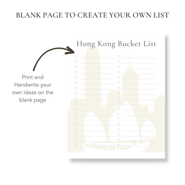 Hong Kong Bucket List (Printable)
