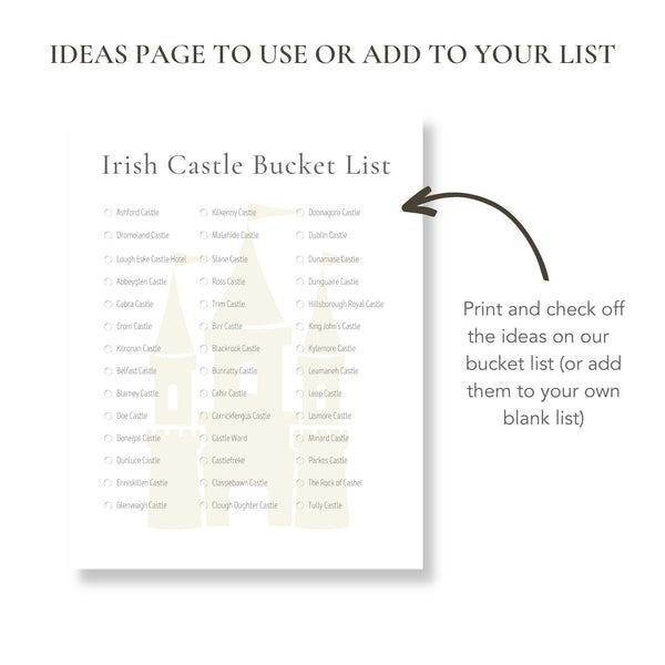 Irish Castle Bucket List (Printable)