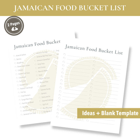 Jamaican Food Bucket List (Printable)