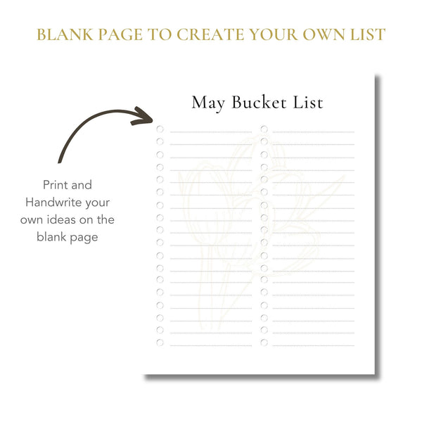 May Bucket List (Printable)
