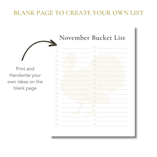 November Bucket List (Printable)