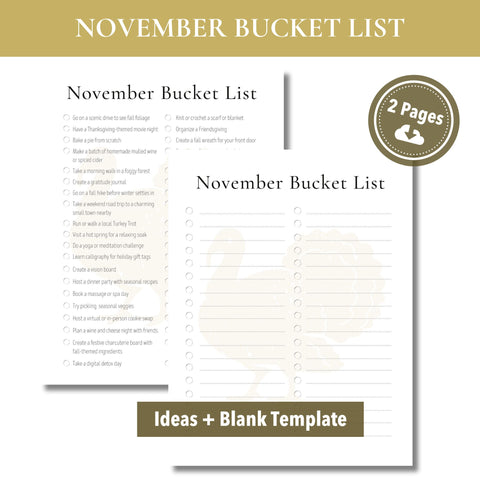 November Bucket List (Printable)