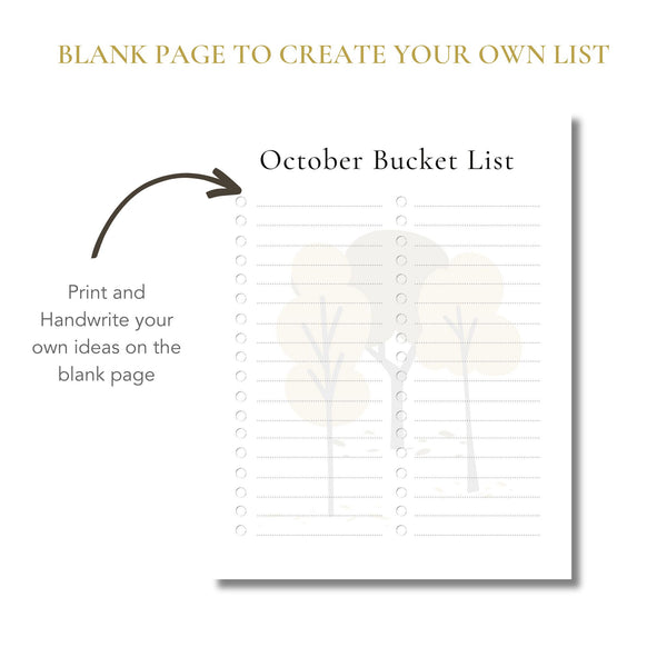 October Bucket List (Printable)