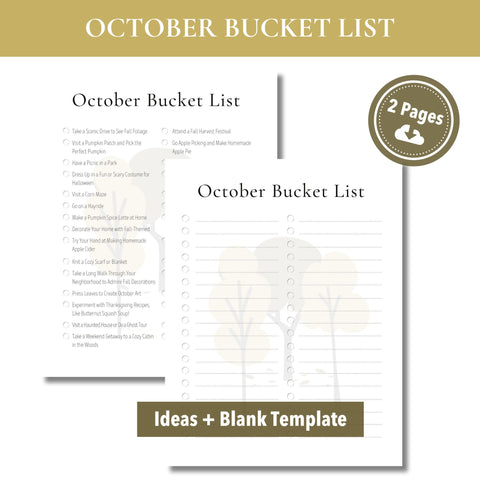 October Bucket List (Printable)