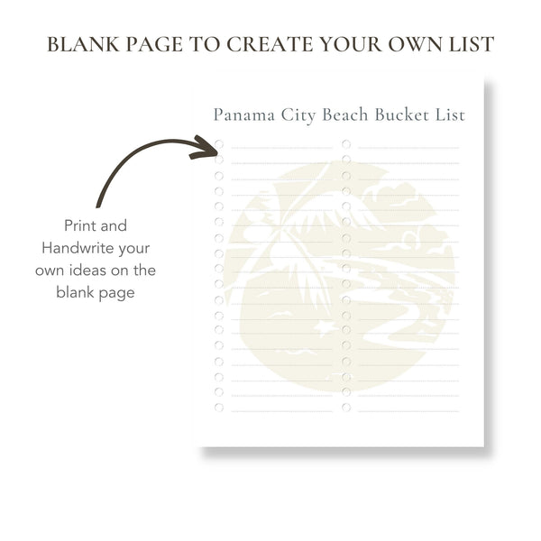Panama City Beach Bucket List (Printable)
