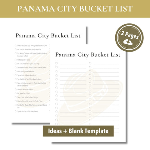 Panama City Bucket List (Printable)