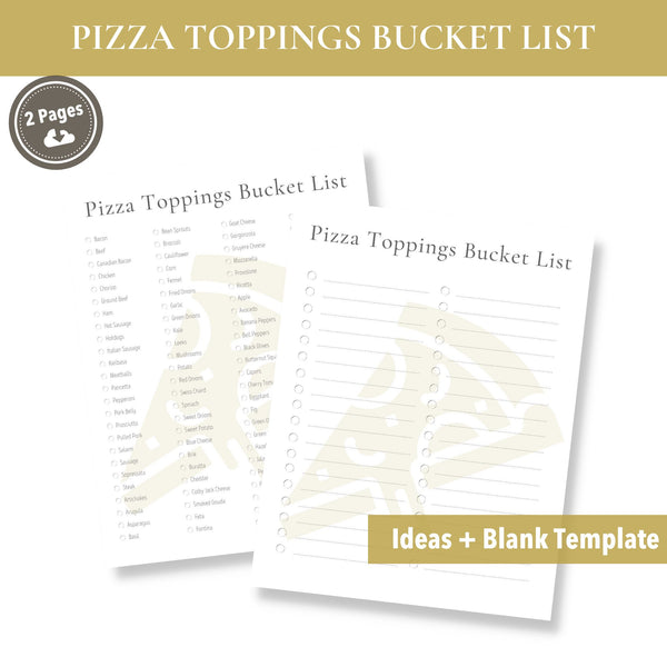 Pizza Toppings Bucket List (Printable)