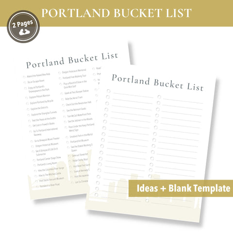 Portland Bucket List (Printable)