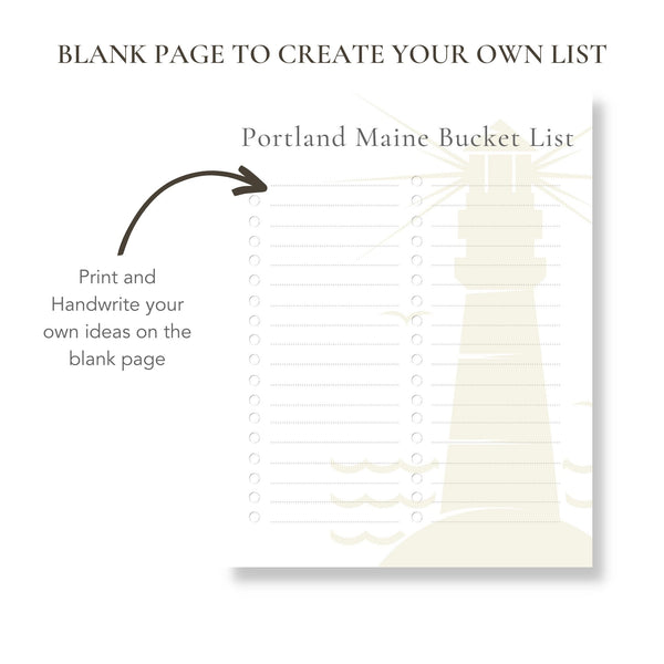 Portland Maine Bucket List (Printable)