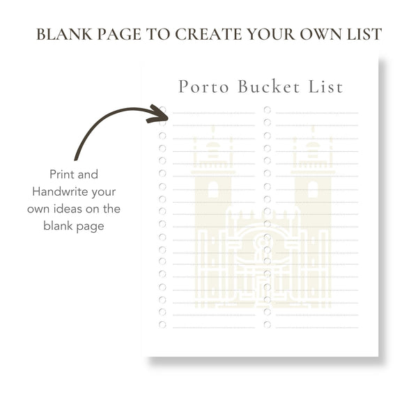 Porto Bucket List (Printable)