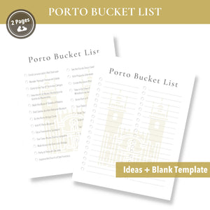Porto Bucket List (Printable)