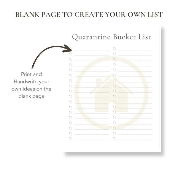 Quarantine Bucket List (Printable)