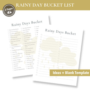 Rainy Day Bucket List (Printable)
