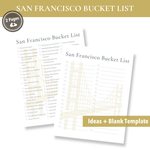 San Francisco Bucket List (Printable)