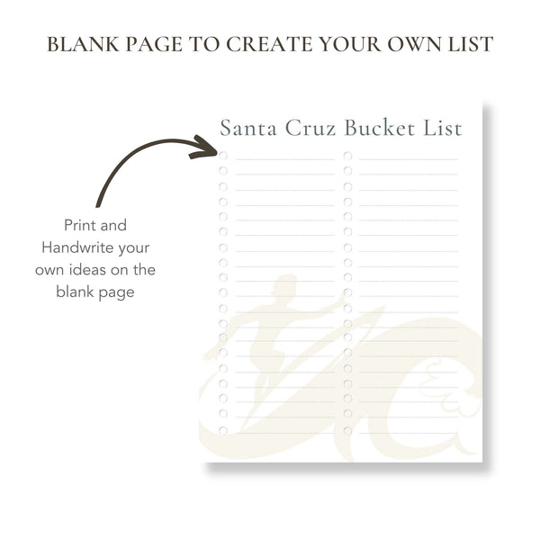 Santa Cruz Bucket List (Printable)