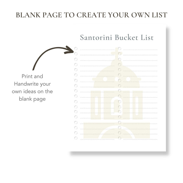 Santorini Bucket List (Printable)