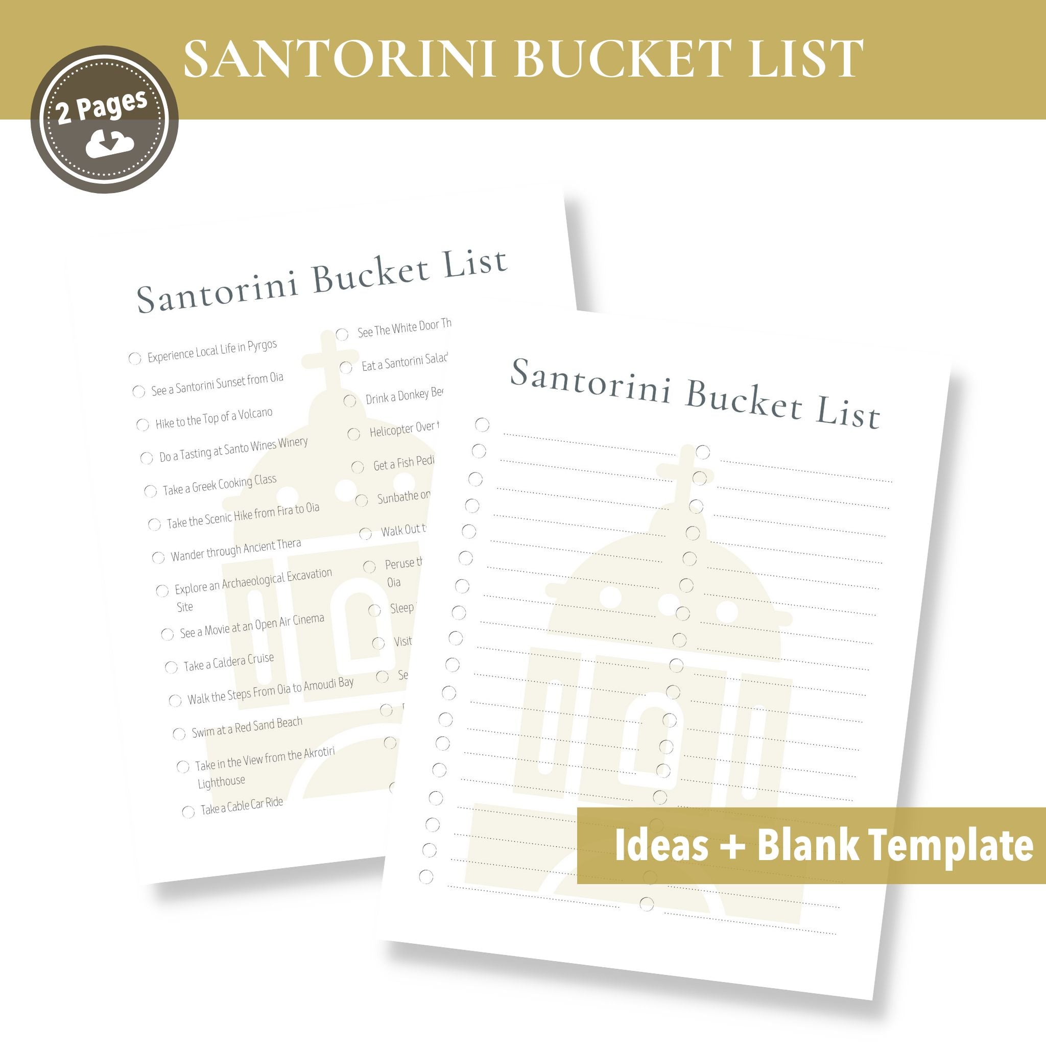 Santorini Bucket List (Printable)