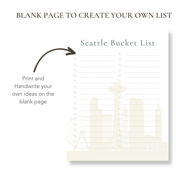 Seattle Bucket List (Printable)