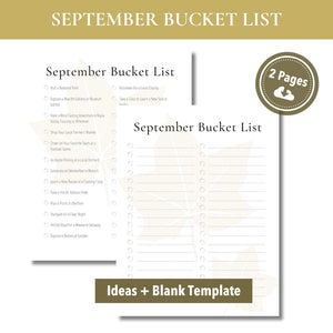 September Bucket List (Printable)