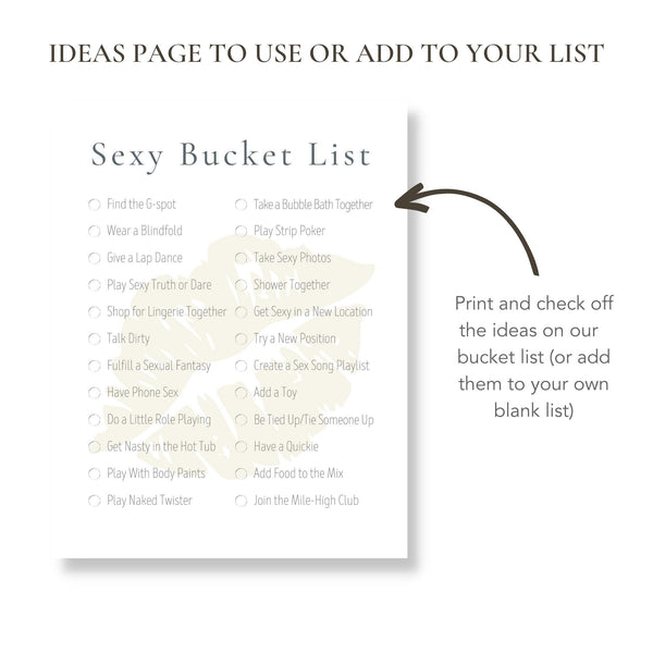 Sexy Bucket List (Printable)