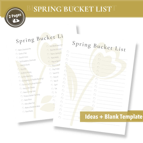 Spring Bucket List (Printable)