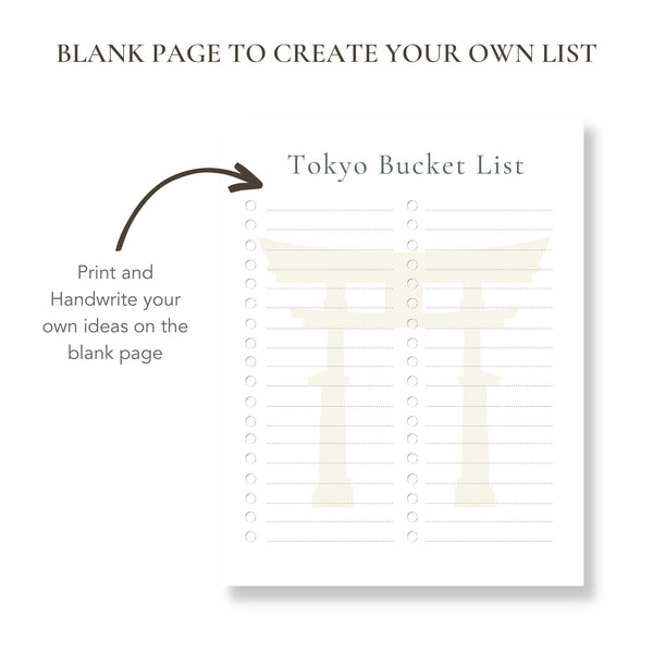 Tokyo Bucket List (Printable)