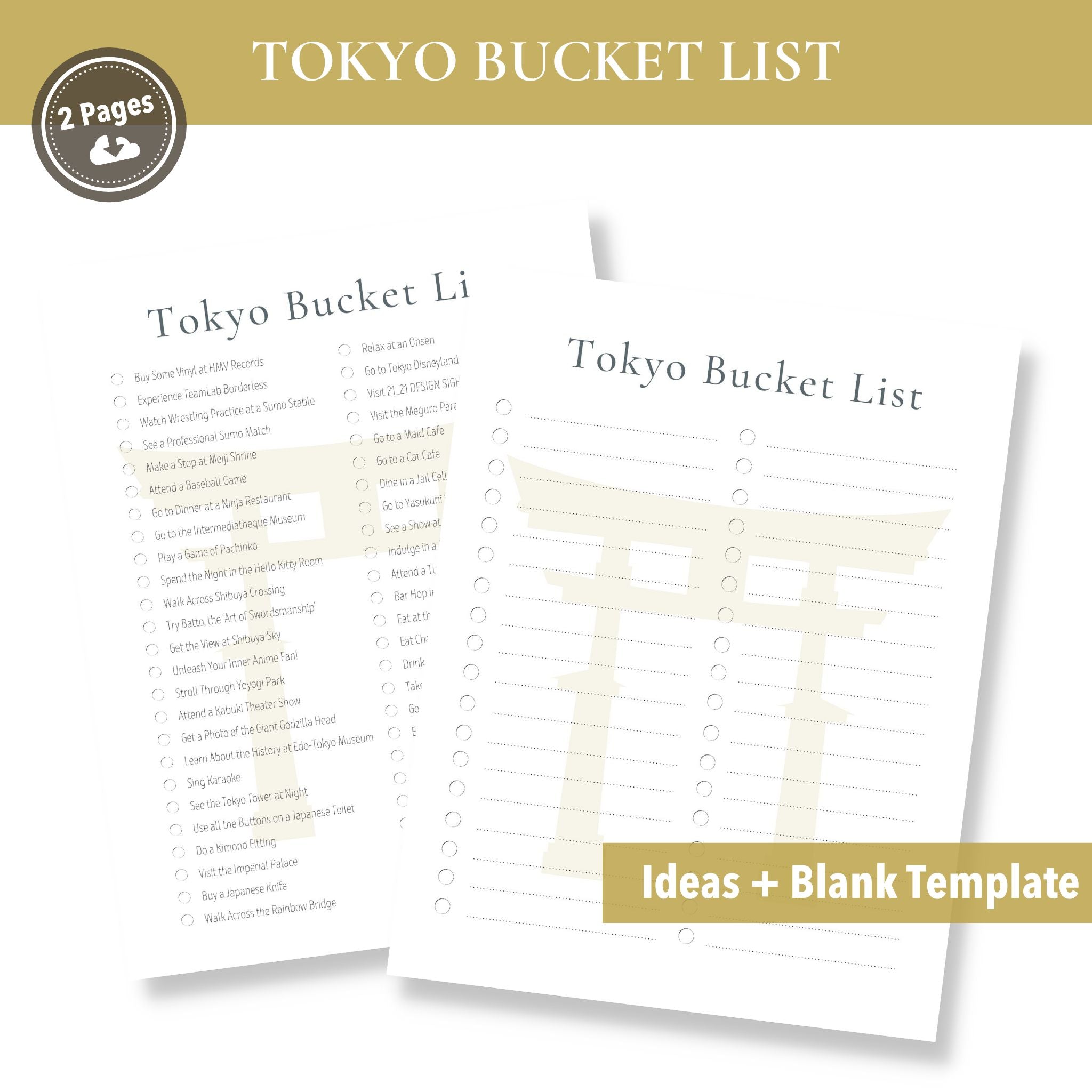 Tokyo Bucket List (Printable)