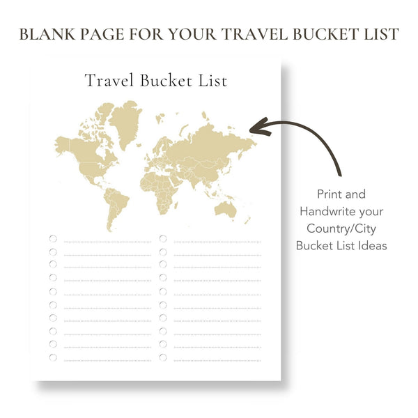 Blank Travel Bucket List (Printable)