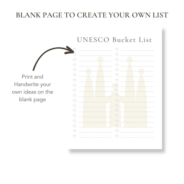 UNESCO Bucket List (Printable)