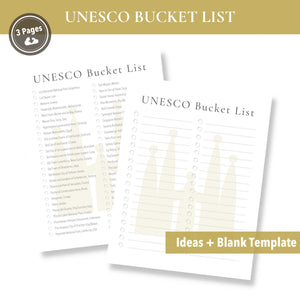 UNESCO Bucket List (Printable)