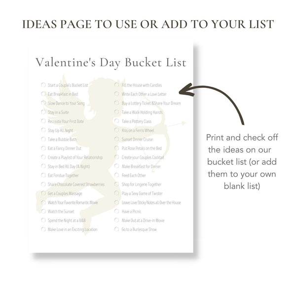 Valentine's Day Bucket List (Printable)
