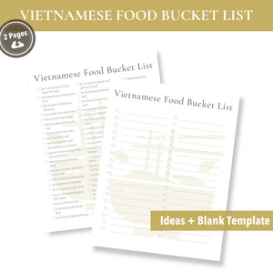 Vietnamese Food Bucket List (Printable)