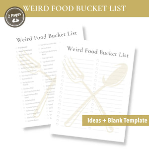 Weird Food Bucket List (Printable)