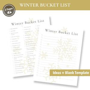 Winter Bucket List (Printable)