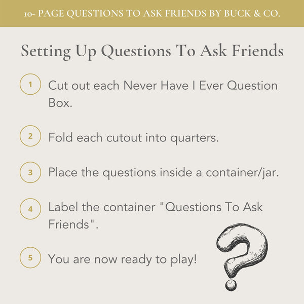 Questions To Ask Friends (Printable)